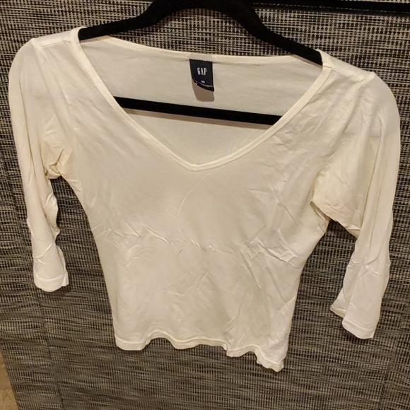 GAP 3/4 SLEEVE OFF WHITE SHIRT. XS. B - Picture 1 of 4